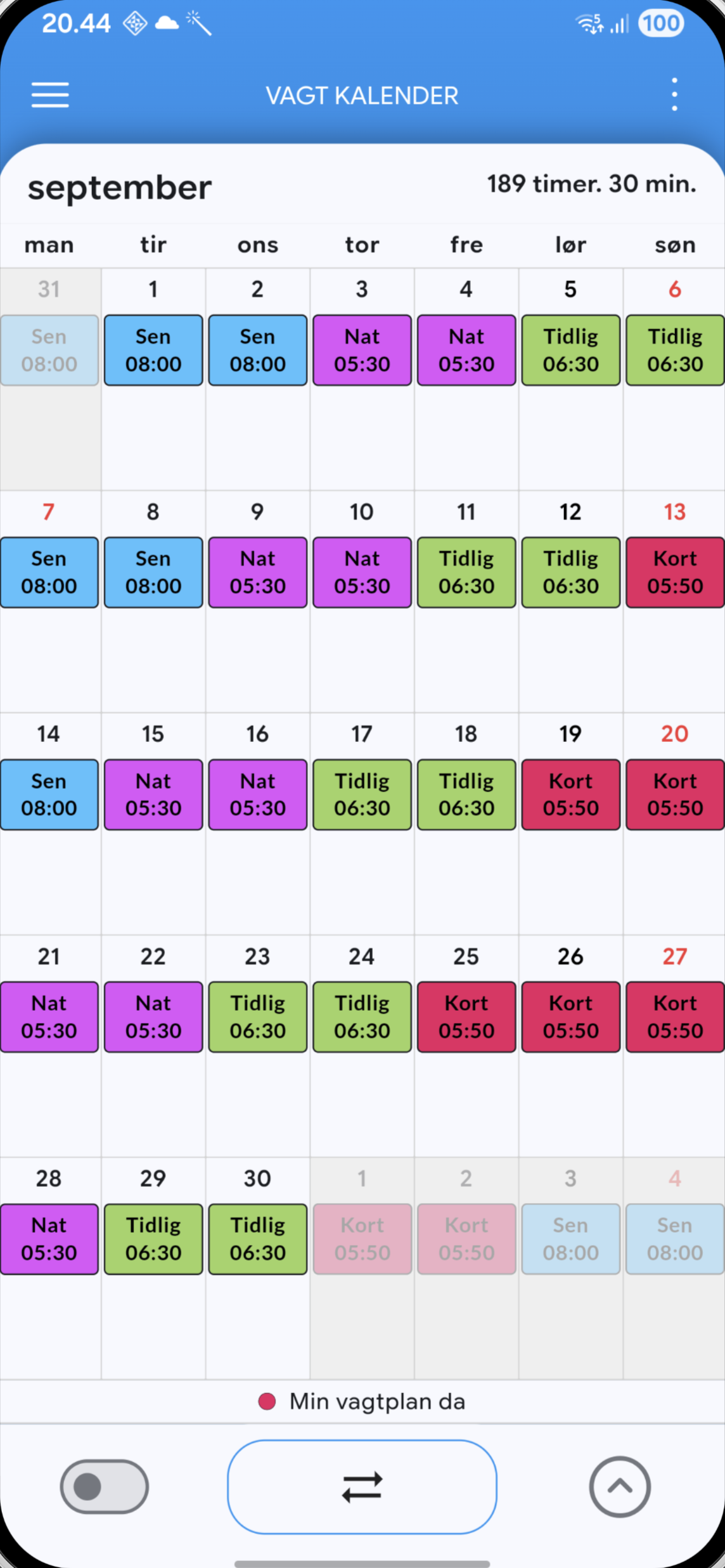 Vagtplan