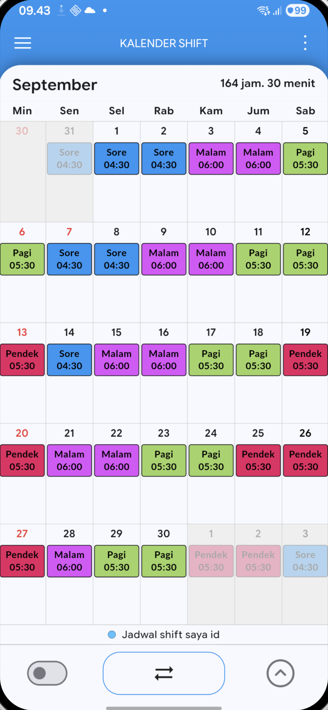 Kalender shift